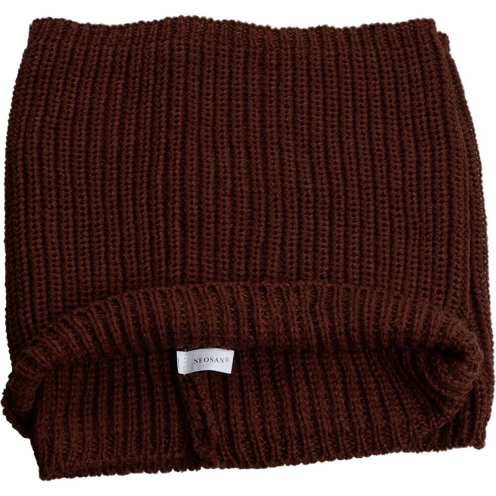 Women's Coffe Thick Ribbed Knit Winter Infinity Circle Loop Scarf - Picture 3 of 4